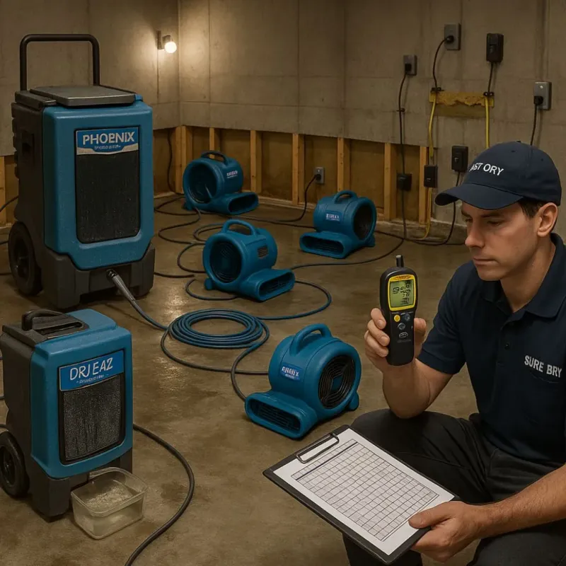 Structural Drying and Dehumidification process in Farmington, NH